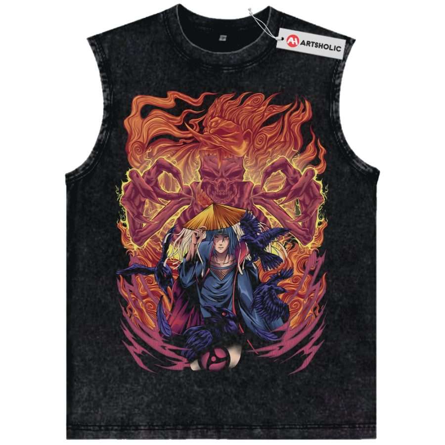 Alternative view of Itachi Uchiha Tank Top, Naruto Tank Top, Anime Tank Top, Vintage Tank Top