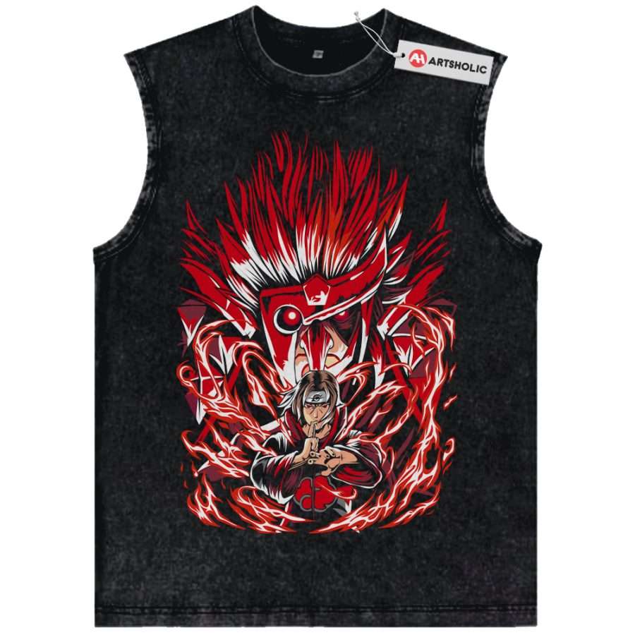 Alternative view of Itachi Uchiha Tank Top, Naruto Tank Top, Anime Tank Top, Vintage Tank Top