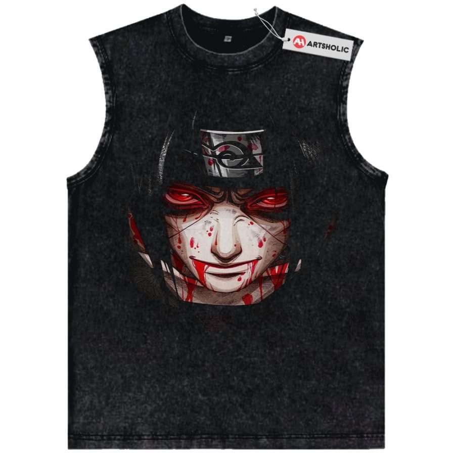 Alternative view of Itachi Uchiha Tank Top, Naruto Tank Top, Anime Tank Top, Vintage Tank Top