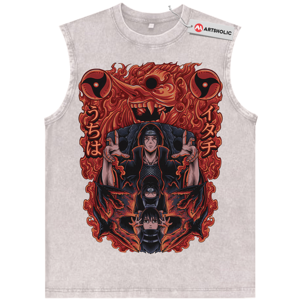 Alternative view of Itachi Uchiha Tank Top, Naruto Tank Top, Anime Tank Top, Vintage Tank Top