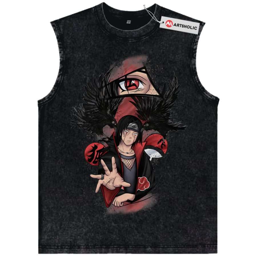 Alternative view of Itachi Uchiha Tank Top, Naruto Tank Top, Anime Tank Top, Vintage Tank Top