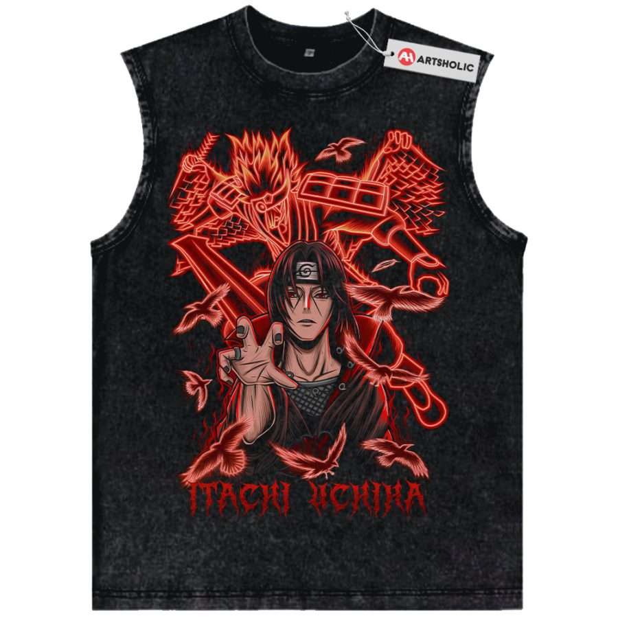 Alternative view of Itachi Uchiha Tank Top, Naruto Tank Top, Anime Tank Top, Vintage Tank Top