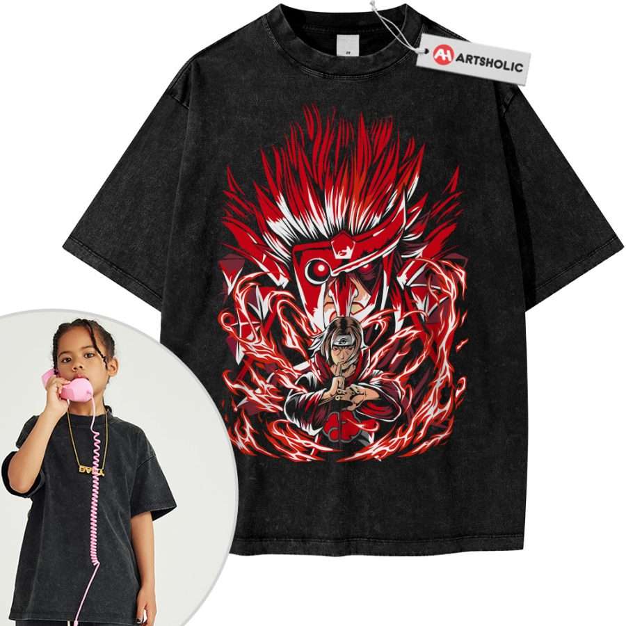Alternative view of Itachi Uchiha Tee For Kids, Naruto Tee For Kids, Anime Tee For Kids, Vintage Tee For Kids