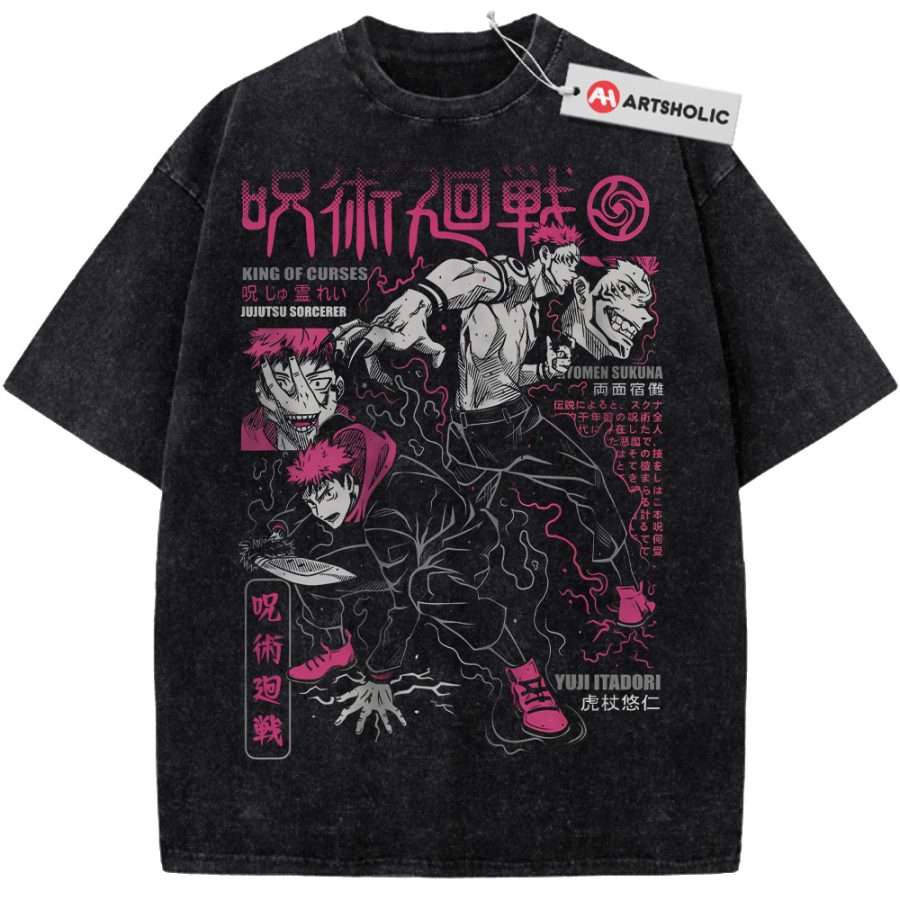 Alternative view of Itadori vs Sukuna Shirt, Jujutsu Kaisen Shirt, Anime Shirt, Vintage Tee