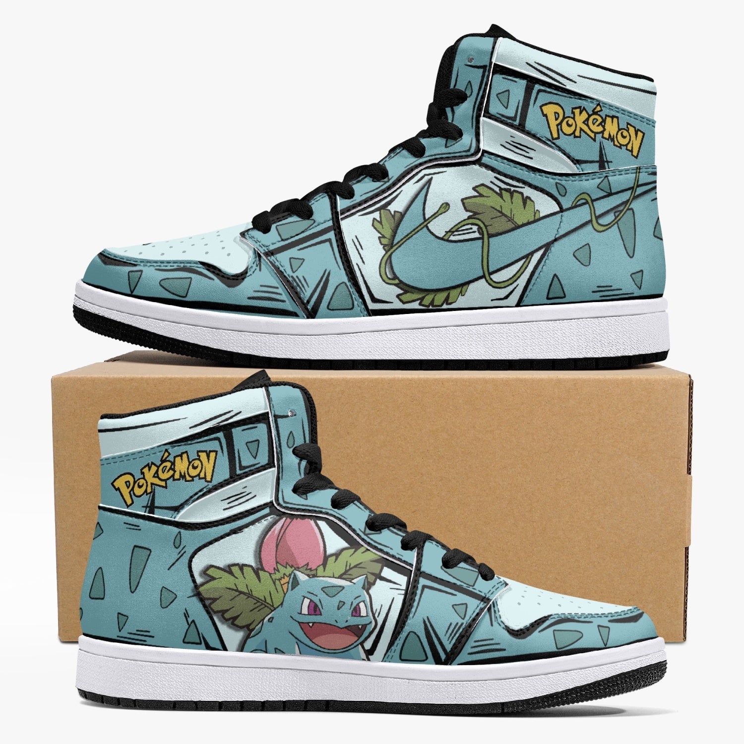 Ivysaur Pokemon Custom Sneaker Mid 1 Basketball Shoes - Otaku Hall