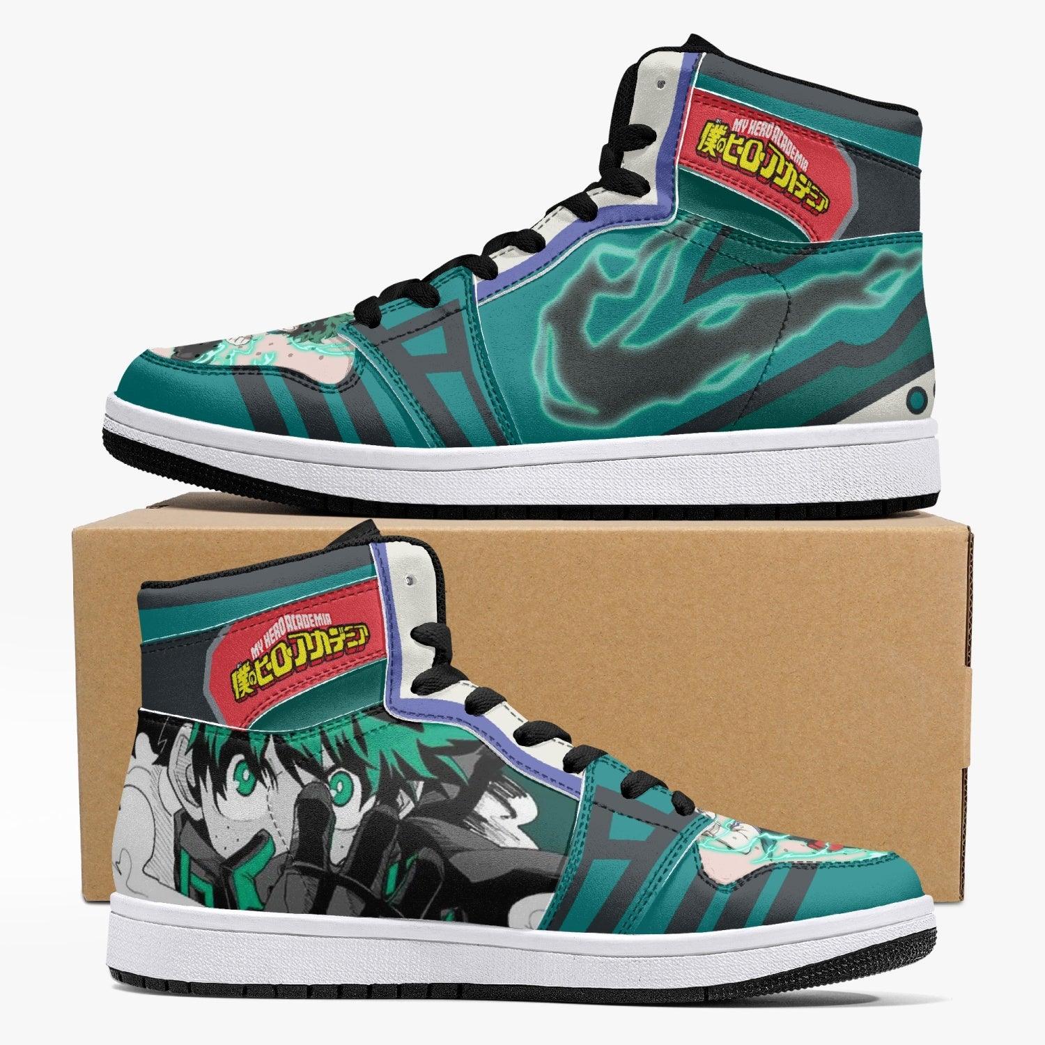 Izuku Midoriya My Hero Academia Custom Sneaker Mid 1 Basketball Shoes - Otaku Hall
