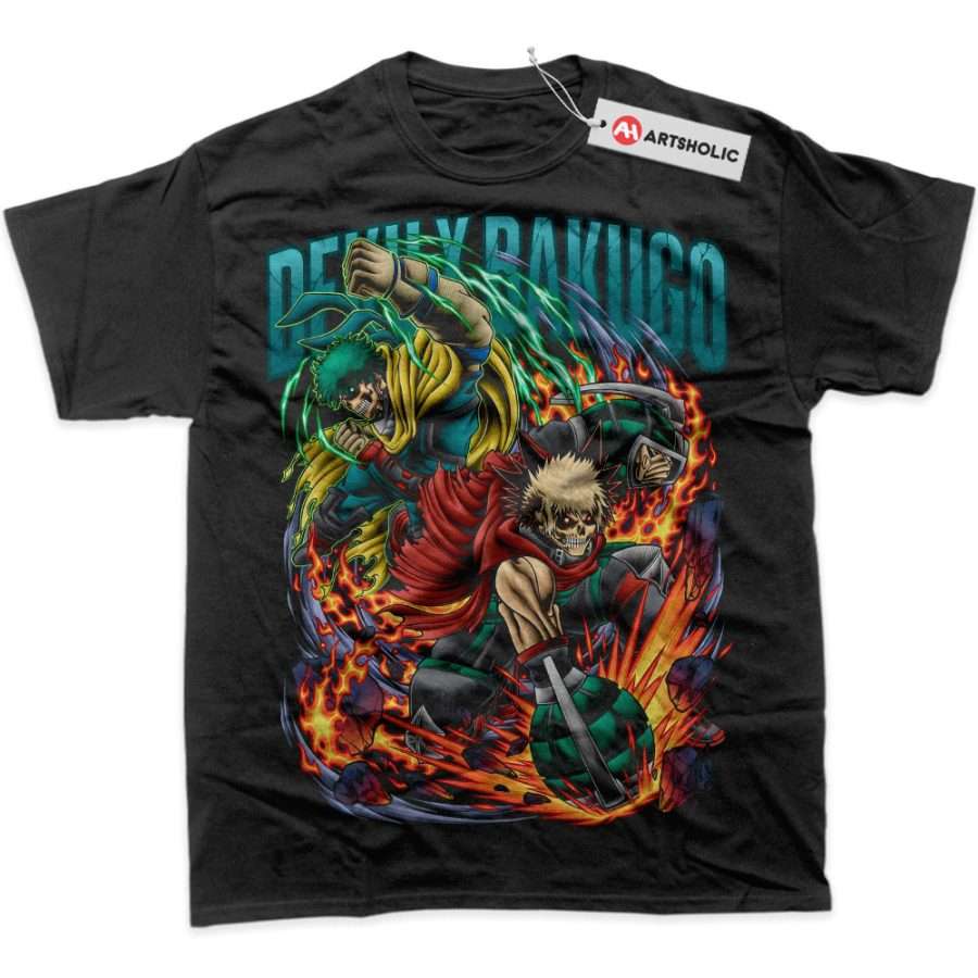 Alternative view of Izuku Midoriya Shirt, Katsuki Bakugo Shirt, MHA Shirt, Anime Shirt, Graphic Tee