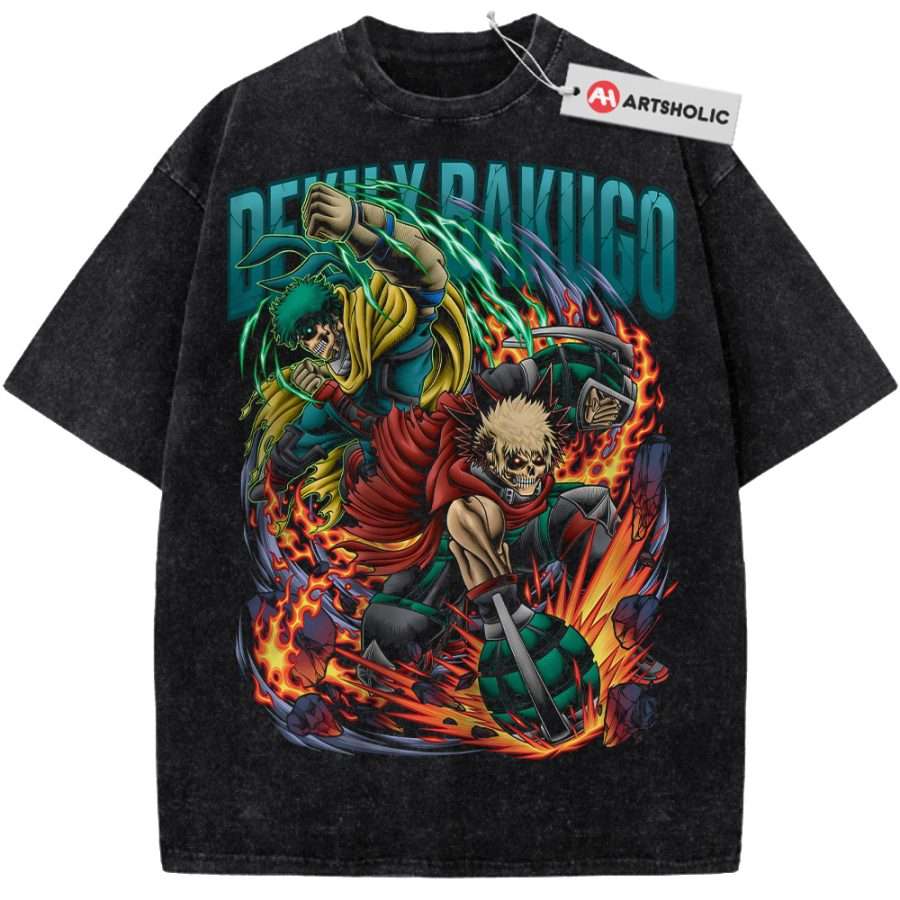 Alternative view of Izuku Midoriya Shirt, Katsuki Bakugo Shirt, MHA Shirt, Anime Shirt, Vintage Tee
