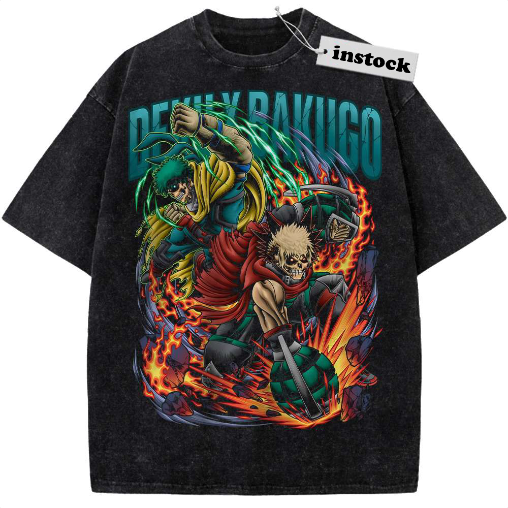 Izuku Midoriya Shirt, Katsuki Bakugo Shirt, MHA Shirt, Anime Shirt, Vintage Tee