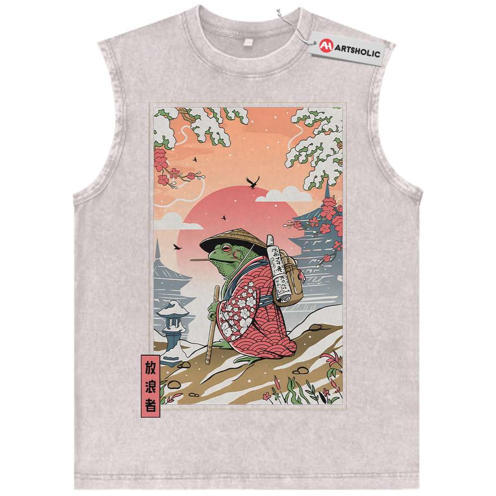 Alternative view of Japanese Frog Tank Top, Animal Tank Top, Vintage Tank Top