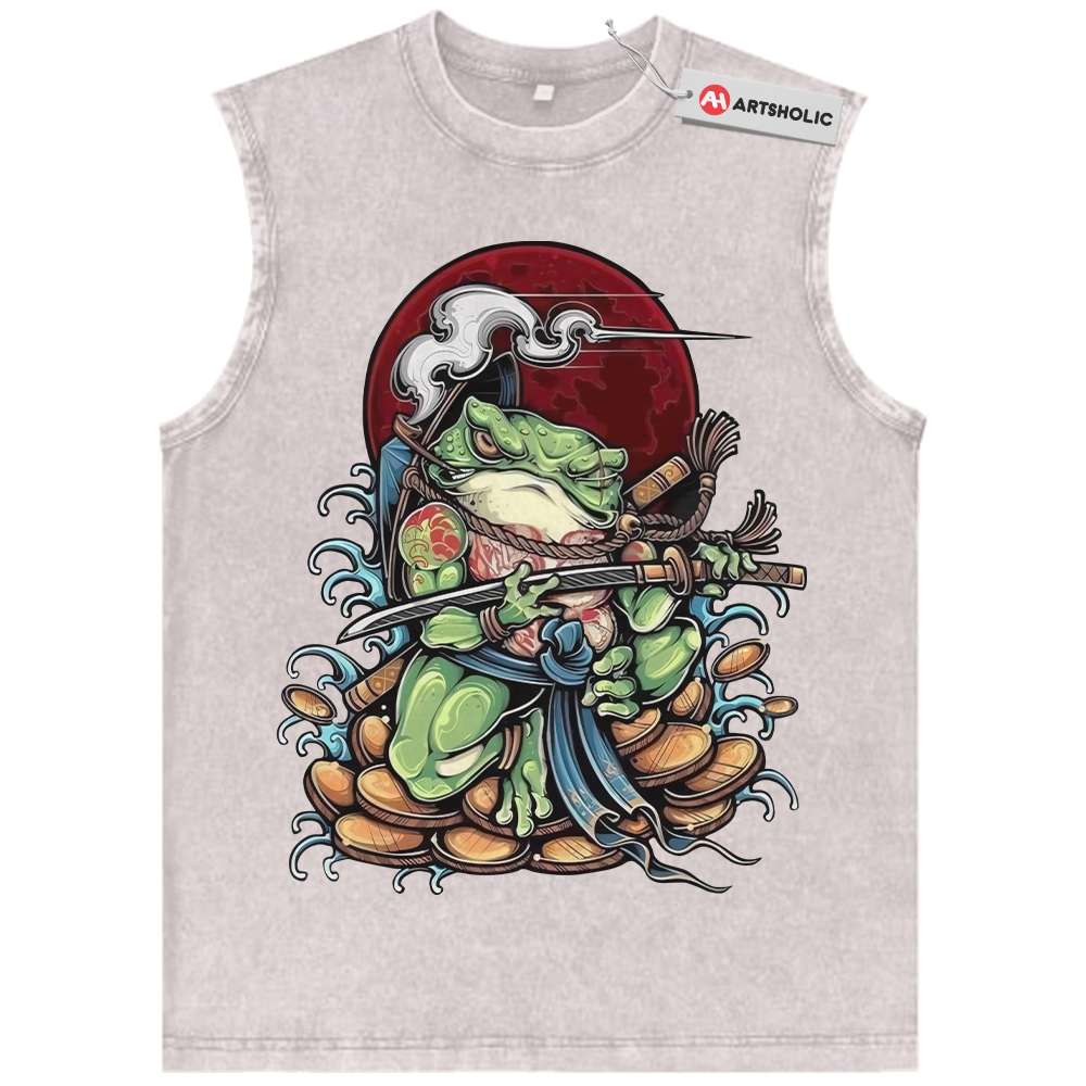 Alternative view of Japanese Frog Tank Top, Animal Tank Top, Vintage Tank Top