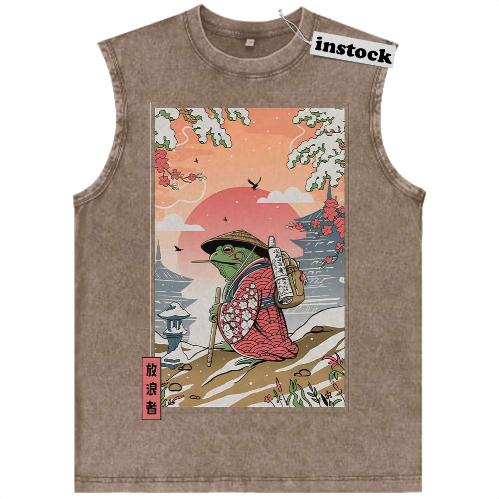 Japanese Frog Tank Top, Animal Tank Top, Vintage Tank Top