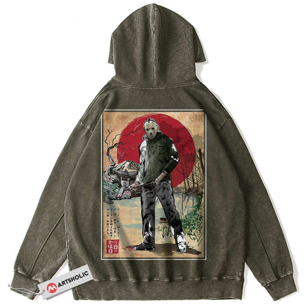 Alternative view of Jason Voorhees Hoodie, Friday the 13th Hoodie, Halloween Hoodie, Horror Hoodie, Vintage Hoodie