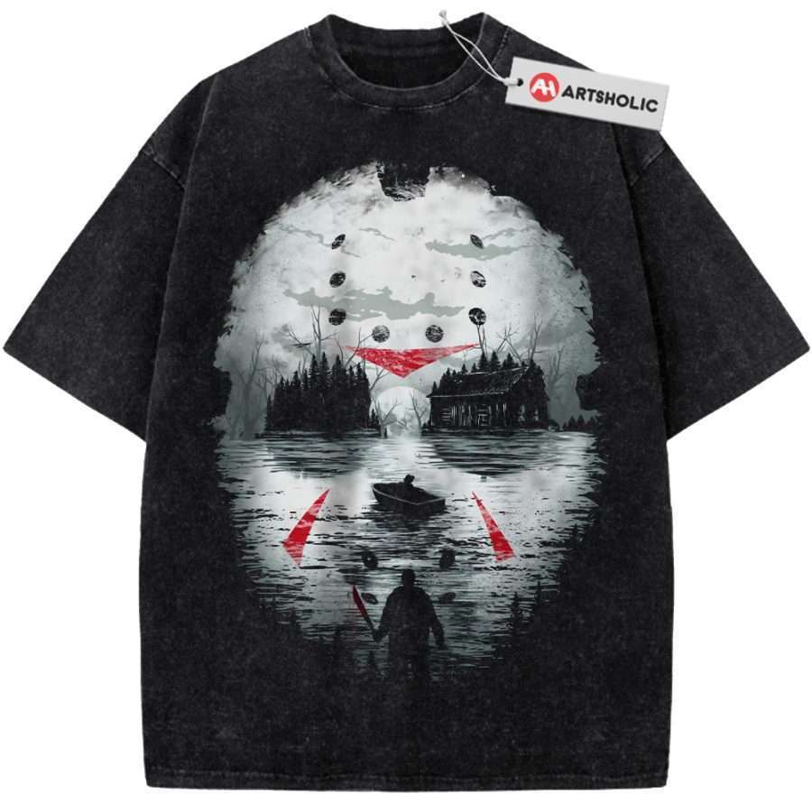 Alternative view of Jason Voorhees Shirt, Friday the 13th Shirt, Halloween Shirt, Horror Shirt, Vintage T-Shirt