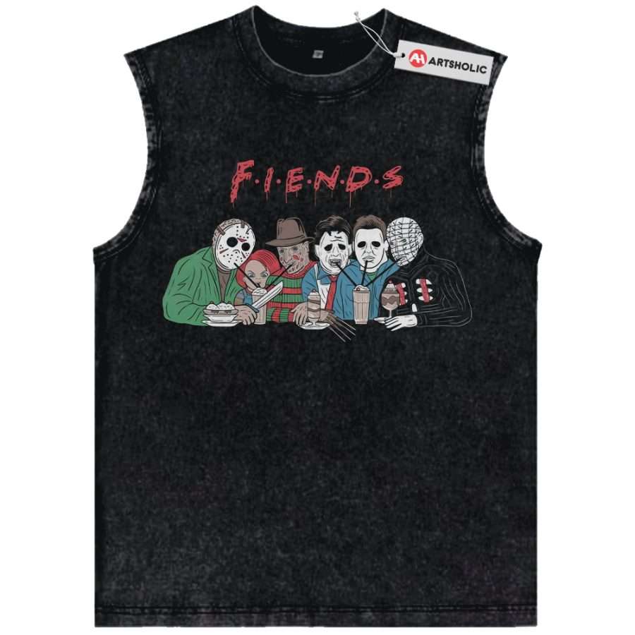 Alternative view of Jason Voorhees Tank Top, Chucky Tank Top, Freddy Krueger Tank Top, Michael Myers Tank Top, Pinhead Tank Top, Halloween Tank Top, Horror Tank Top, Vintage Tank Top