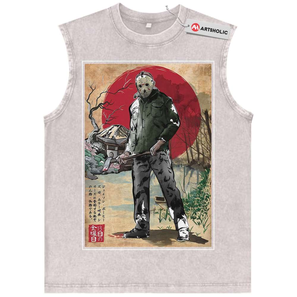 Alternative view of Jason Voorhees Tank Top, Friday the 13th Tank Top, Halloween Tank Top, Horror Tank Top, Vintage Tank Top