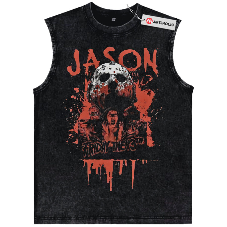 Alternative view of Jason Voorhees Tank Top, Friday the 13th Tank Top, Halloween Tank Top, Horror Tank Top, Vintage Tank Top