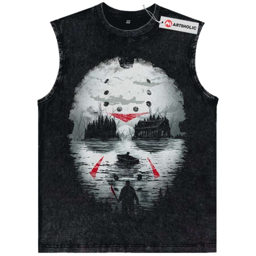 Alternative view of Jason Voorhees Tank Top, Friday the 13th Tank Top, Halloween Tank Top, Horror Tank Top, Vintage Tank Top