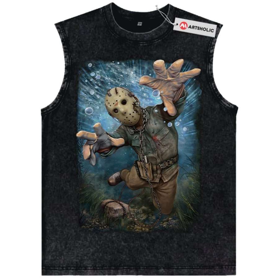 Alternative view of Jason Voorhees Tank Top, Friday the 13th Tank Top, Halloween Tank Top, Horror Tank Top, Vintage Tank Top