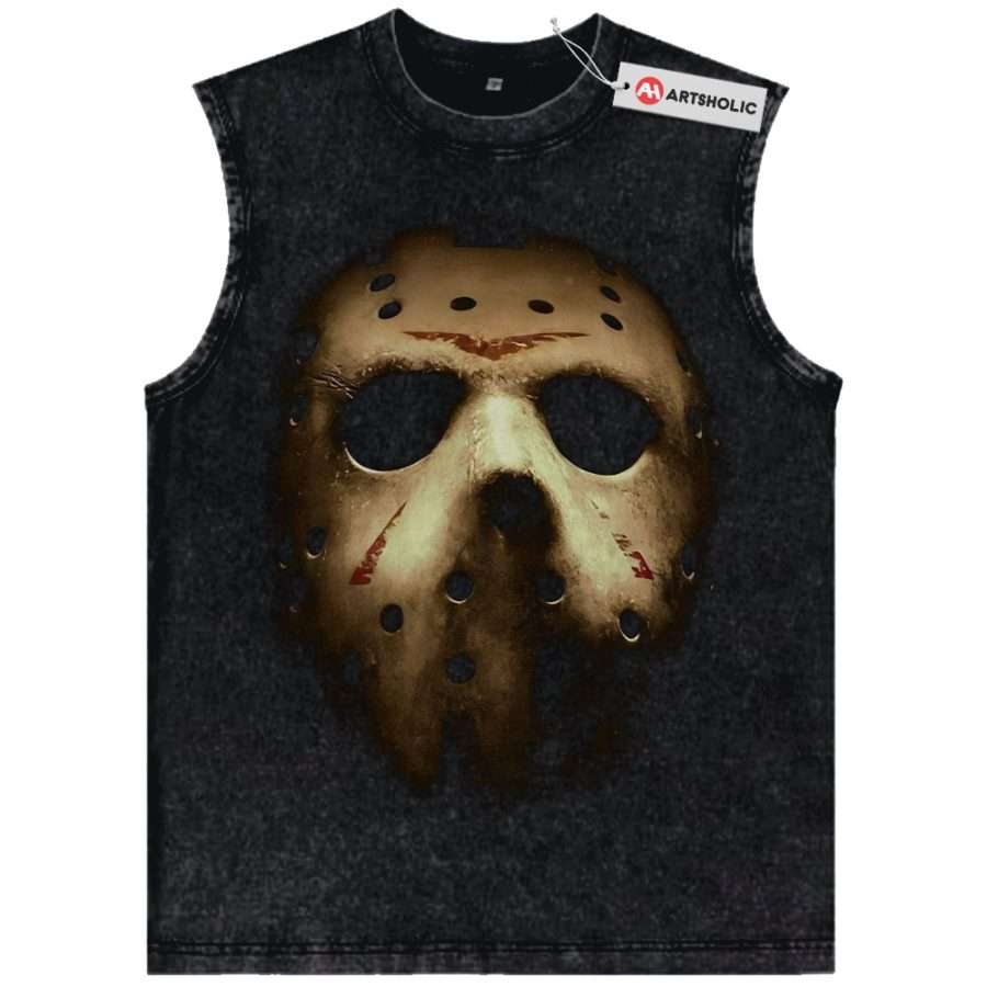 Alternative view of Jason Voorhees Tank Top, Friday the 13th Tank Top, Halloween Tank Top, Horror Tank Top, Vintage Tank Top