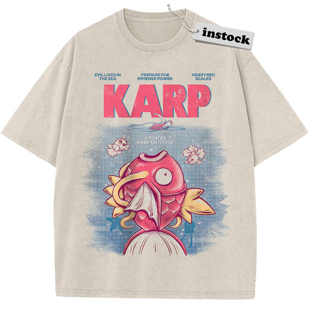 Jaws x Magikarp Shirt, Pokemon shirt, Anime Shirt, Vintage T-Shirt