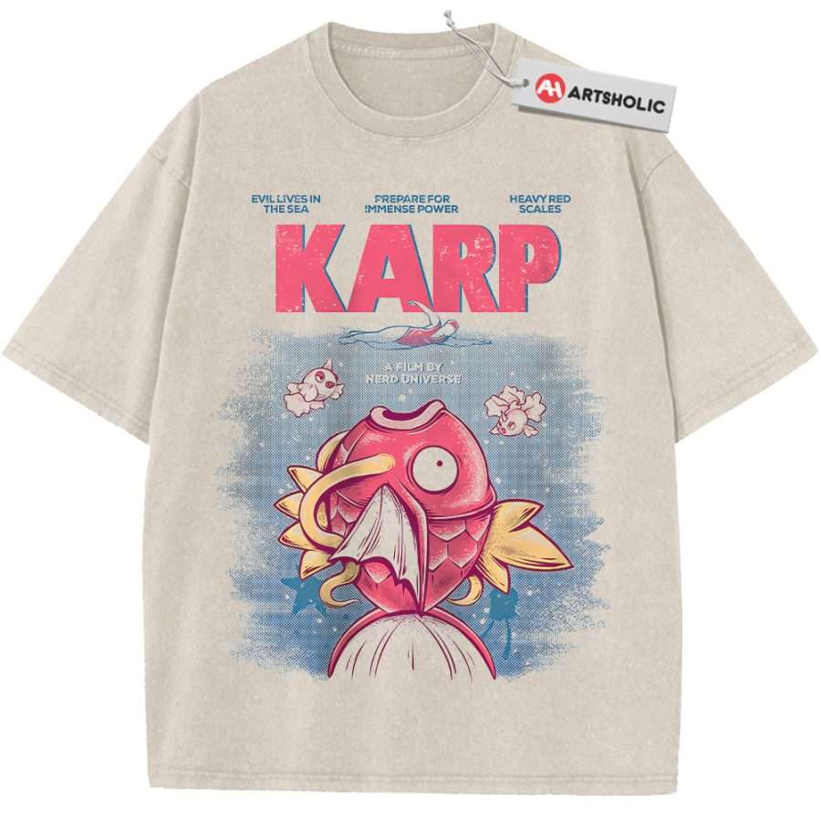 Alternative view of Jaws x Magikarp Shirt, Pokemon shirt, Anime Shirt, Vintage T-Shirt