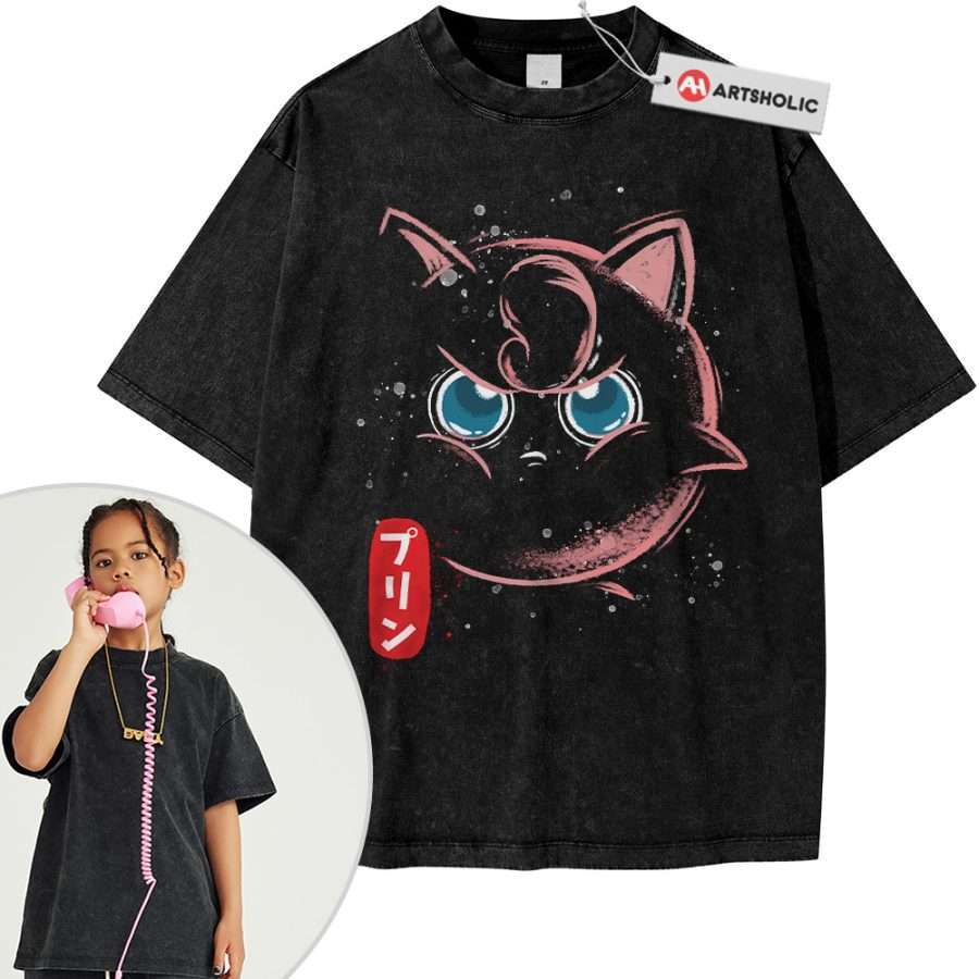 Alternative view of Jigglypuff Shirt For Kids, Pokemon Shirt For Kids, Anime Shirt For Kids, Vintage T-Shirt For Kids