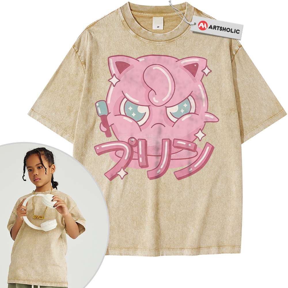 Alternative view of Jigglypuff Shirt For Kids, Pokemon Shirt For Kids, Anime Shirt For Kids, Vintage Tee For Kids