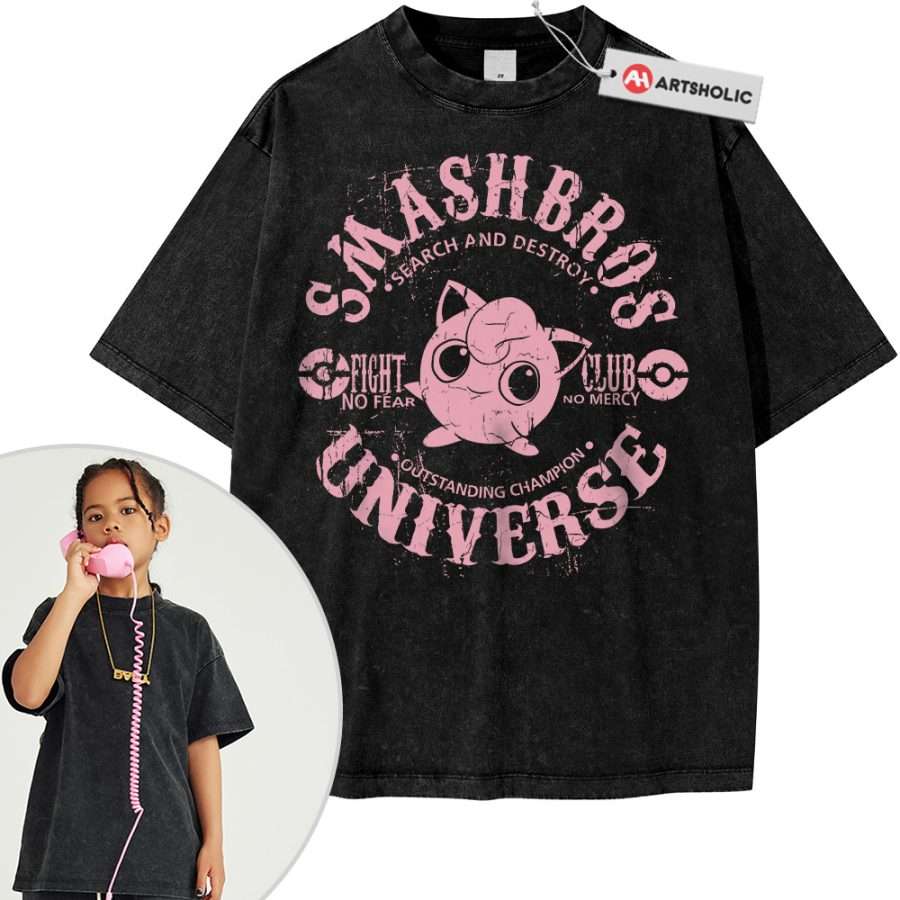 Alternative view of Jigglypuff Shirt For Kids, Pokemon Shirt For Kids, Anime Shirt For Kids, Vintage Tee For Kids