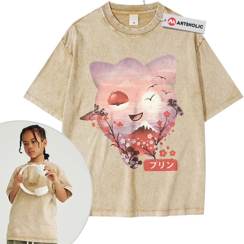 Alternative view of Jigglypuff Shirt For Kids, Pokemon Shirt For Kids, Anime Shirt For Kids, Vintage Tee For Kids