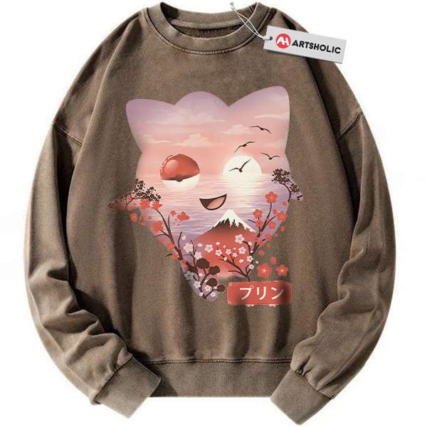Alternative view of Jigglypuff Sweatshirt, Pokemon Sweatshirt, Anime Sweatshirt, Vintage Sweatshirt