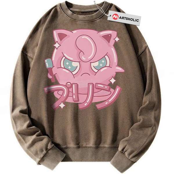 Alternative view of Jigglypuff Sweatshirt, Pokemon Sweatshirt, Anime Sweatshirt, Vintage Sweatshirt