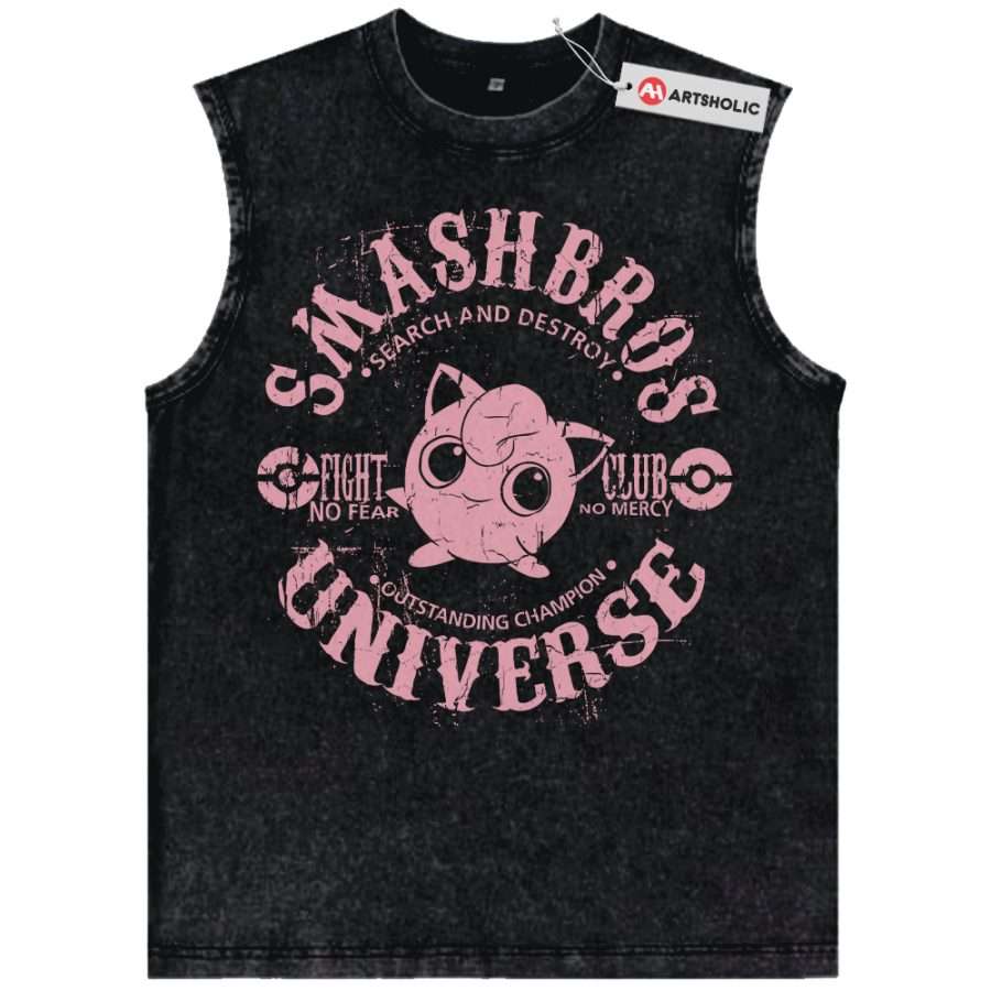 Alternative view of Jigglypuff Tank Top, Pokemon Tank Top, Anime Tank Top, Vintage Tank Top
