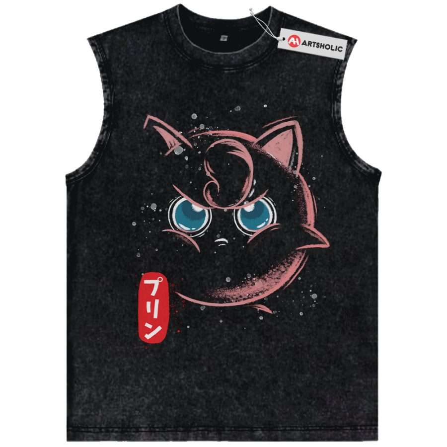 Alternative view of Jigglypuff Tank Top, Pokemon Tank Top, Anime Tank Top, Vintage Tank Top