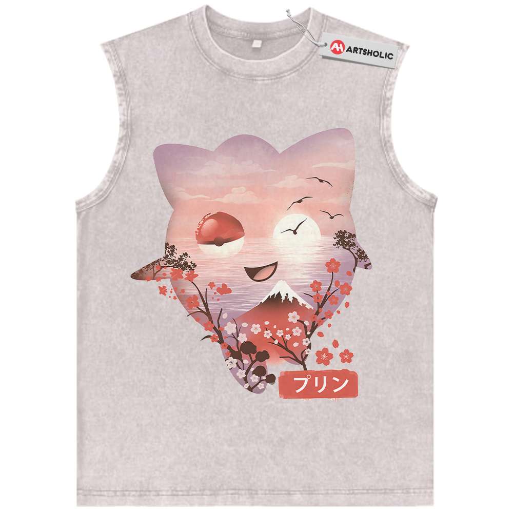 Alternative view of Jigglypuff Tank Top, Pokemon Tank Top, Anime Tank Top, Vintage Tank Top