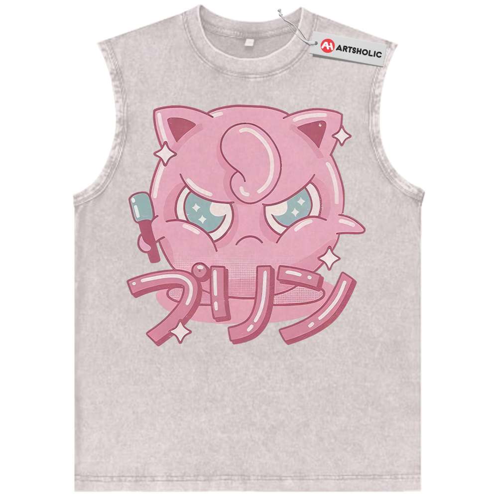 Alternative view of Jigglypuff Tank Top, Pokemon Tank Top, Anime Tank Top, Vintage Tank Top