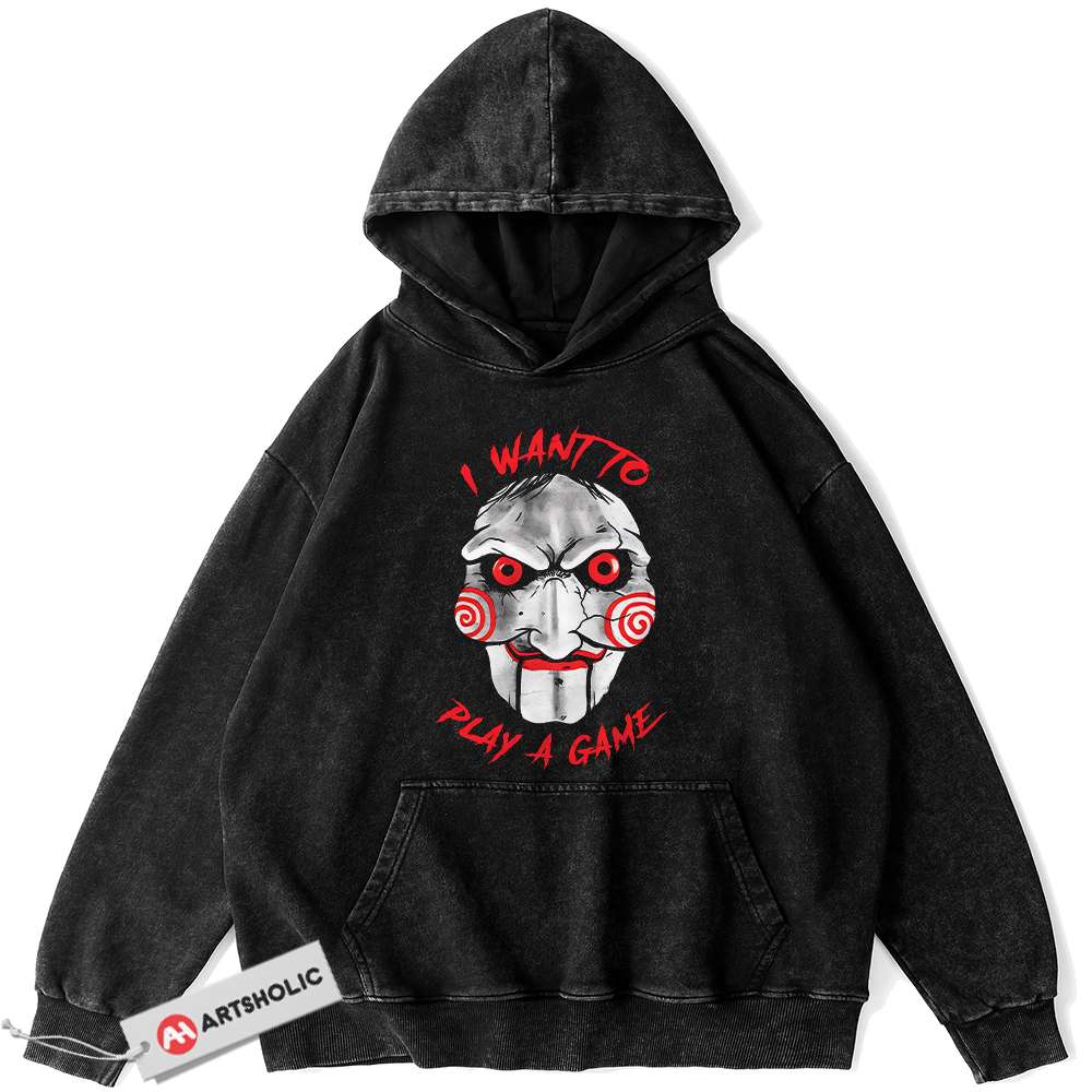 Jigsaw Hoodie, Saw Hoodie, Halloween Hoodie, Horror Hoodie, Vintage Hoodie