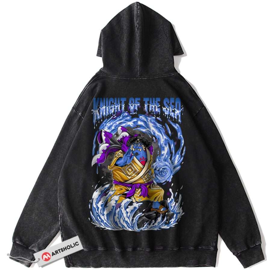 Alternative view of Jinbe Hoodie, One Piece Hoodie, Anime Hoodie, Vintage Hoodie