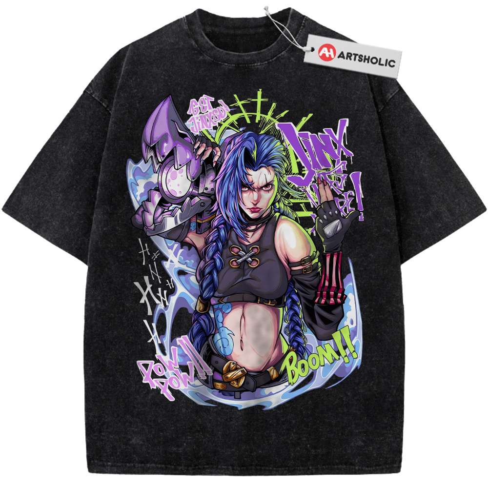 Alternative view of Jinx - Arcane Shirt, League of Legends Shirt, Game Shirt, Vintage T-Shirt