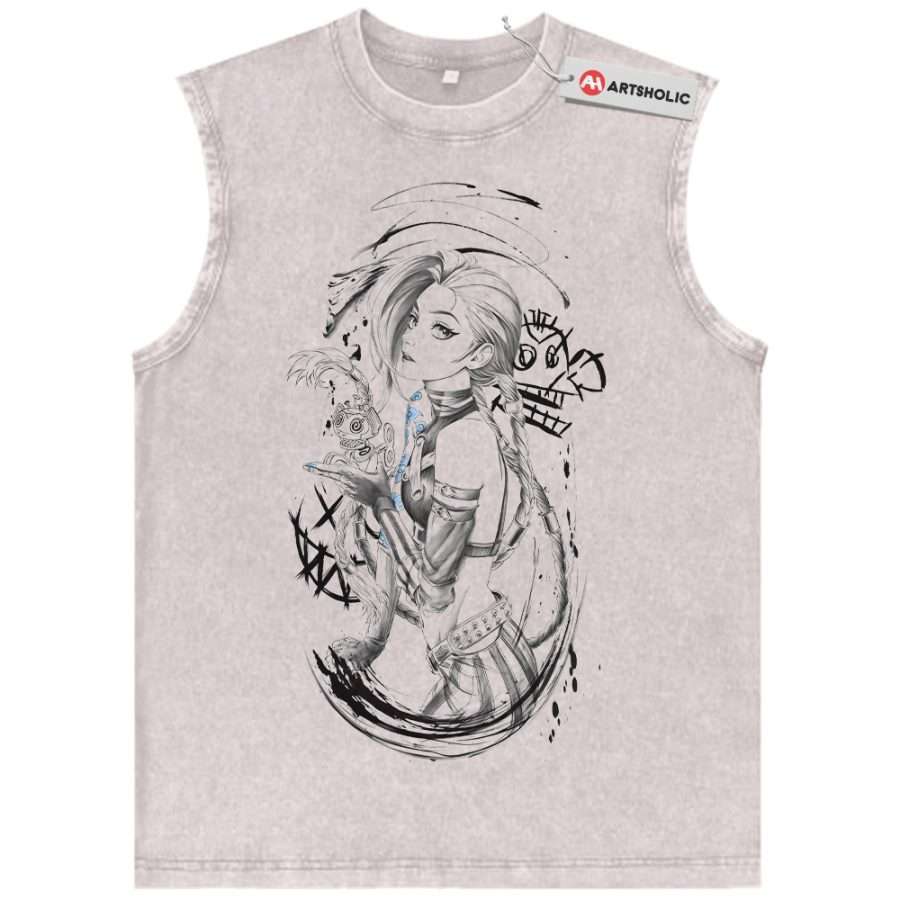 Alternative view of Jinx Tank Top, League of Legends Tank Top, LoL Tank Top, Game Tank Top, Vintage Tank Top