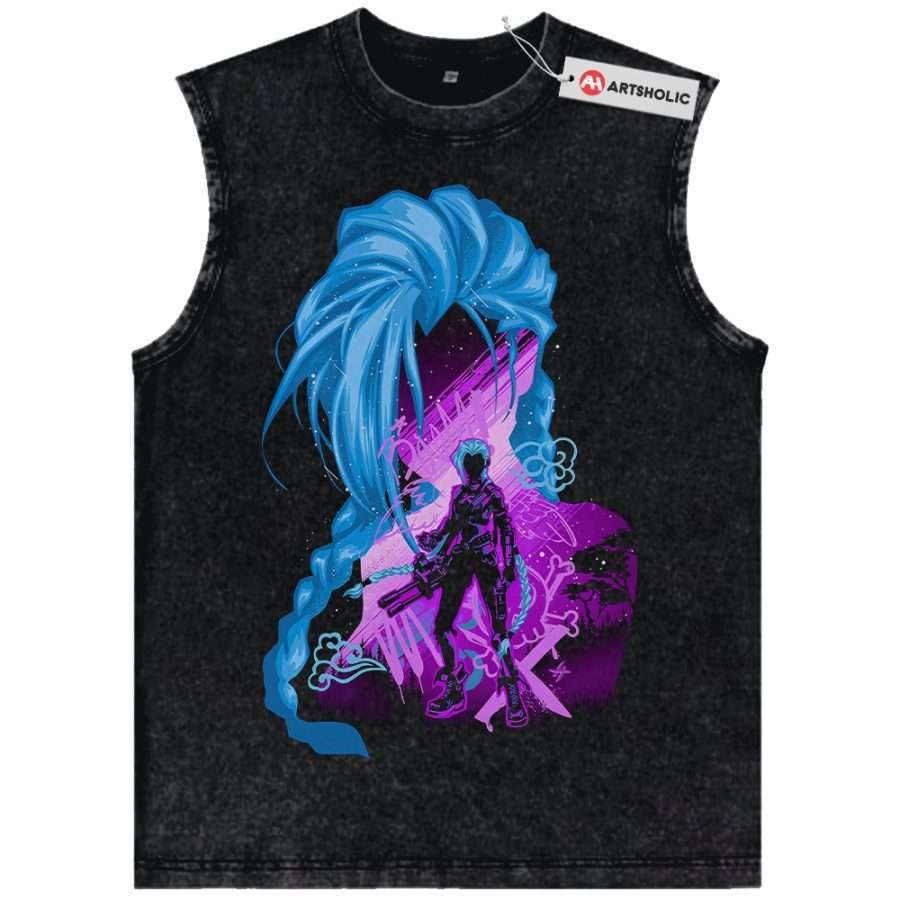 Alternative view of Jinx Tank Top, League of Legends Tank Top, LoL Tank Top, Game Tank Top, Vintage Tank Top