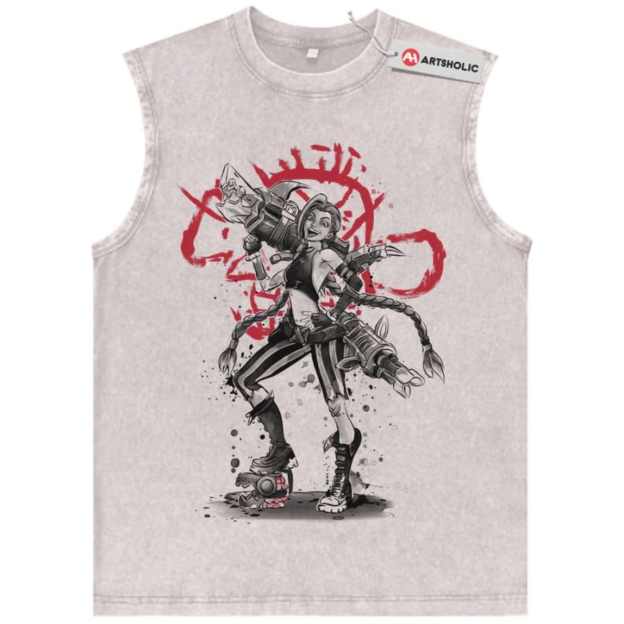 Alternative view of Jinx Tank Top, League of Legends Tank Top, LoL Tank Top, Game Tank Top, Vintage Tank Top