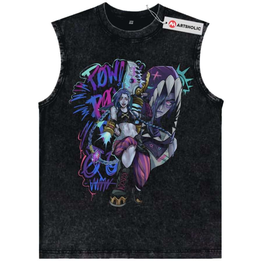 Alternative view of Jinx Tank Top, League of Legends Tank Top, LoL Tank Top, Game Tank Top, Vintage Tank Top