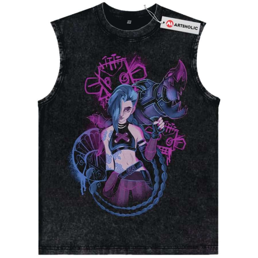 Alternative view of Jinx Tank Top, League of Legends Tank Top, LoL Tank Top, Game Tank Top, Vintage Tank Top
