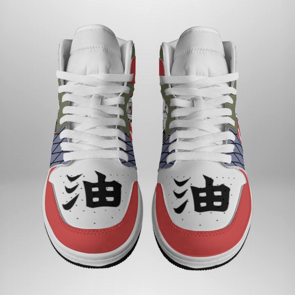 Alternative view of Jiraiya Shippuden Anime-Inspired Basketball Shoes for Fans - Shonen Custom Sneaker Mid 1 Style - Otaku Hall