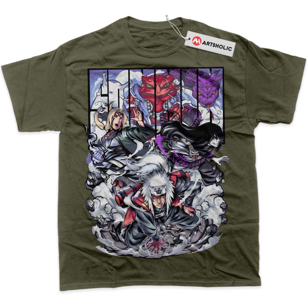 Alternative view of Jiraiya Shirt, Tsunade Shirt, Orochimaru Shirt, Naruto Shirt, Anime Shirt, Graphic T-Shirt
