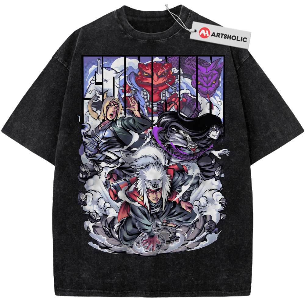 Alternative view of Jiraiya Shirt, Tsunade Shirt, Orochimaru Shirt, Naruto Shirt, Anime Shirt, Vintage T-Shirt