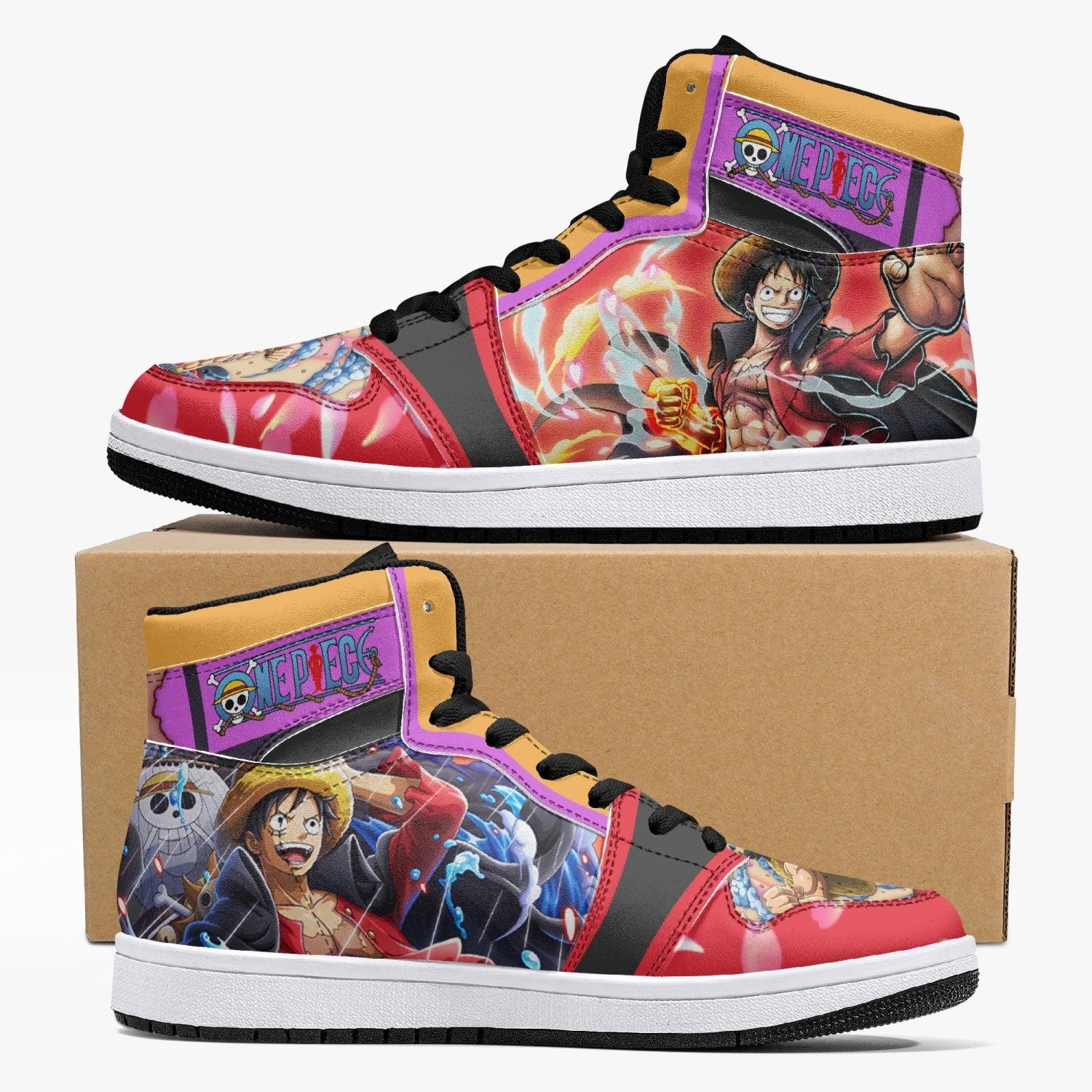 Monkey D. Luffy Armament Haki Ryuo One Piece Custom Sneaker Mid 1 Basketball Shoes - Otaku Hall