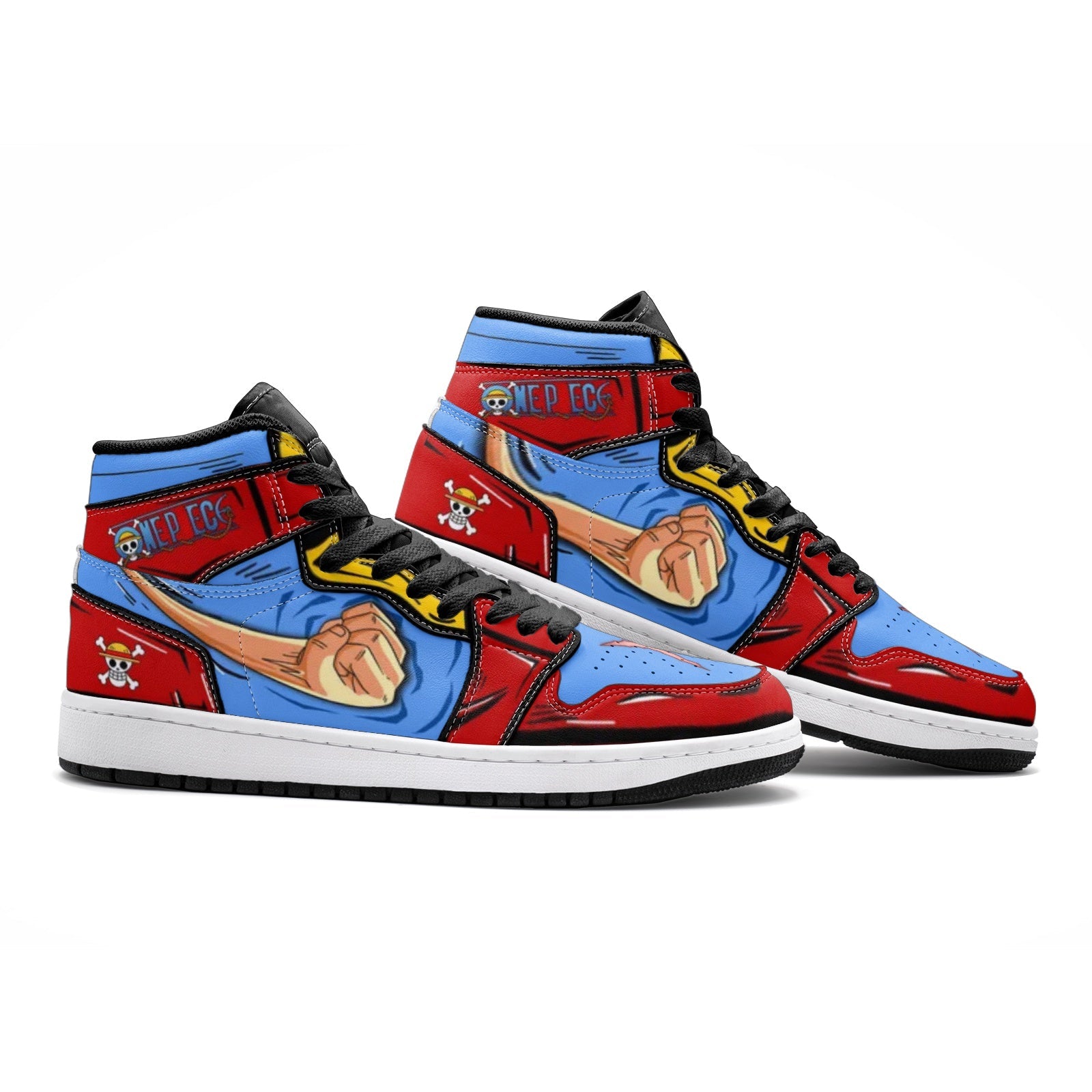 Monkey D. Luffy Fist One Piece Custom Sneaker Mid 1 Basketball Shoes - Otaku Hall