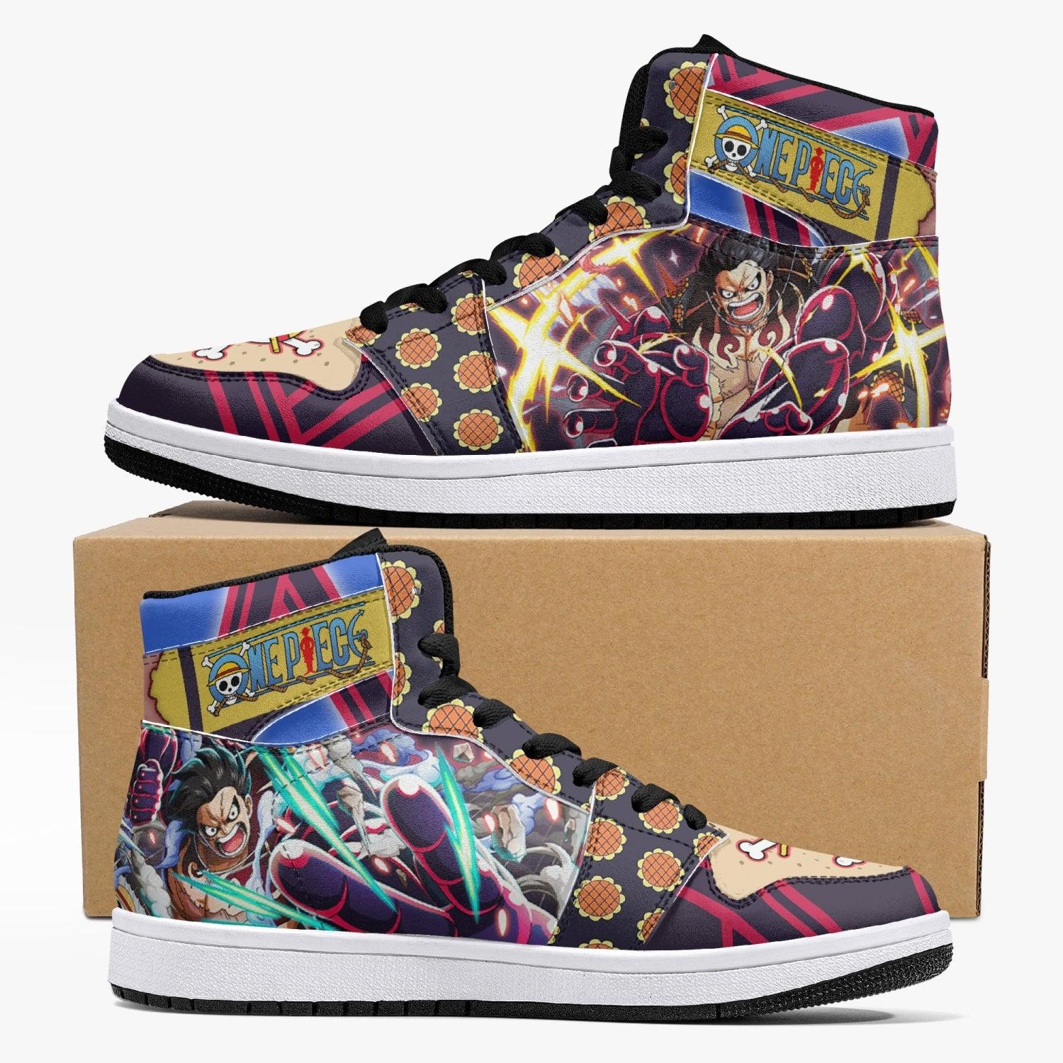 Monkey D. Luffy Gear 4th Bound Man One Piece Custom Sneaker Mid 1 Basketball Shoes - Otaku Hall